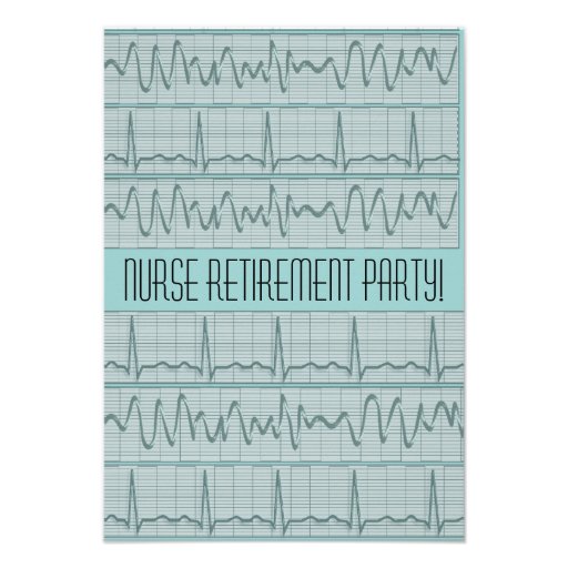 Nurse Retirement Party Invitations EKG Strips
