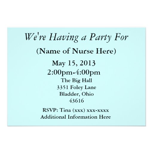 Nurse Retirement Party Invitations Hospital Design