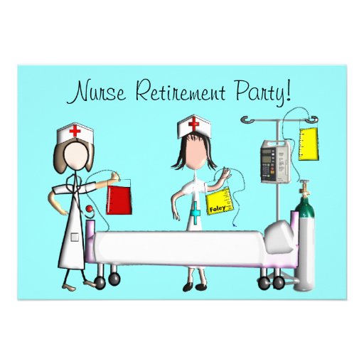 Nurse Retirement Party Invitations Hospital Design