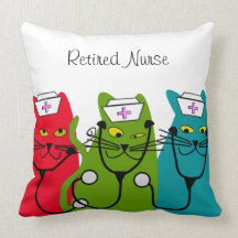 Nurse Retirement Pillow "Fat Cats"