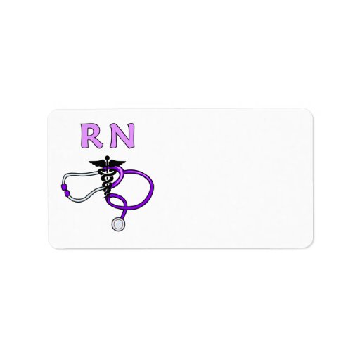 Nurse RN Stethoscope Label Zazzle