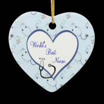 Nurse Stethoscope Christmas Heart Ornament ornaments
