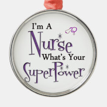 Nurse Superpower Christmas Tree Ornaments