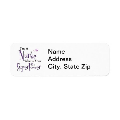 Nurse Superpower Custom Return Address Labels Zazzle