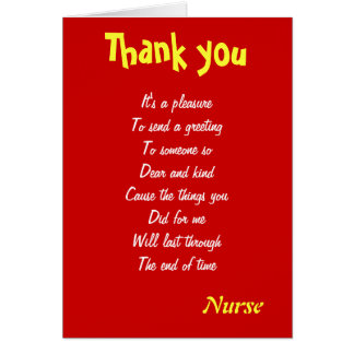 Thank You To A Special Nurse Cards, Thank You To A Special Nurse Card 