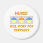 Nurse ... Will Work For Cupcakes Refrigerator Magnet