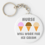 Nurse ... Will Work For Ice Cream Key Chain