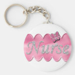 Nurse With Butterfly Basic Round Button Keychain