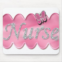 Nurse With Butterfly Mouse Pads