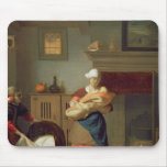 Nursemaid with baby in an interior mouse pads