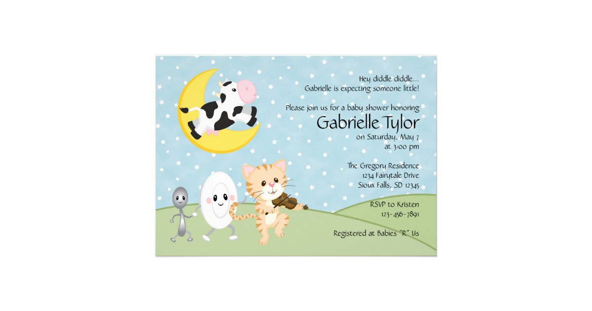 Nursery rhyme baby shower invitations