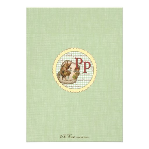 Nursery Rhyme Invitation - Little Piggy on back