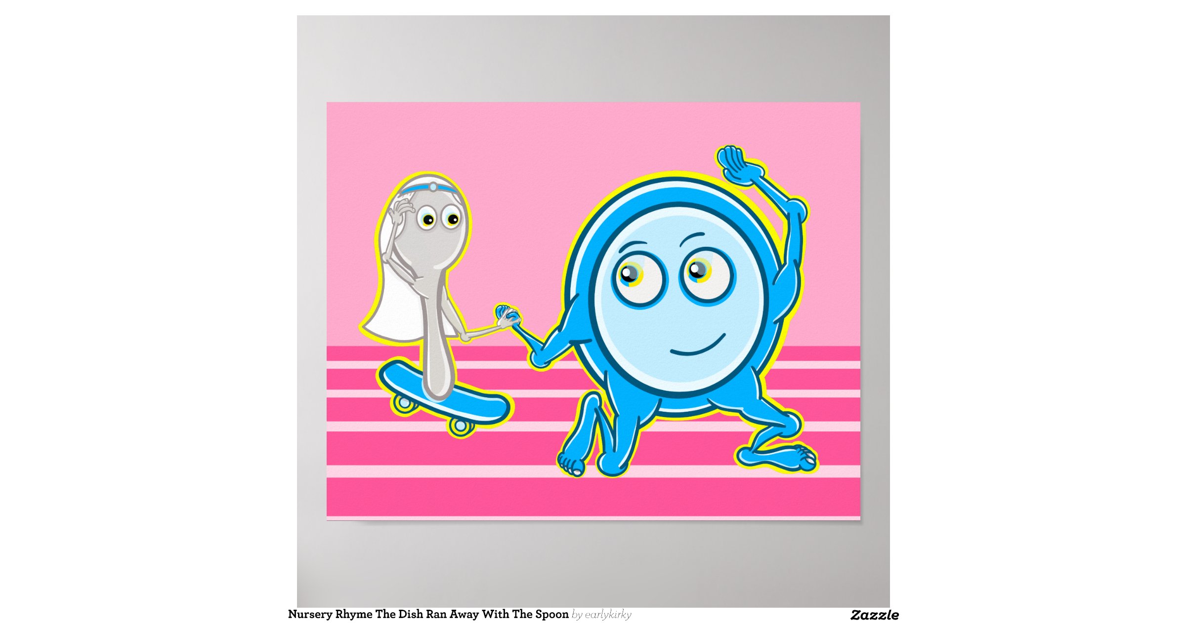 Nursery Rhyme The Dish Ran Away With The Spoon Poster Zazzle