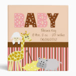 Nursery Stuffed Animals Personalized Baby Shower Vinyl Binder