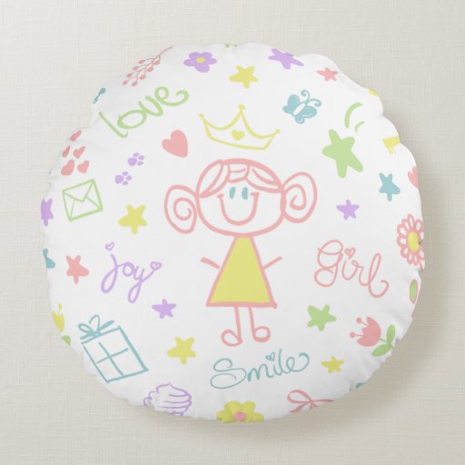 Nursery Throw Pillow for Baby Girl, Pastel Zazzle