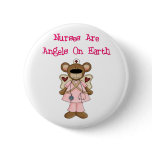 Nurses Are Angels On Earth Pinback Buttons