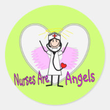 Nurses Are Angels Round Sticker