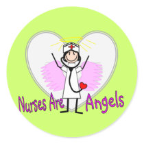 Nurses Are Angels Round Sticker