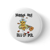 Nurses Are Bee-utiful Bumblebee buttons
