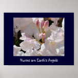 Nurses are Earth's Angels art print Rhododendrons