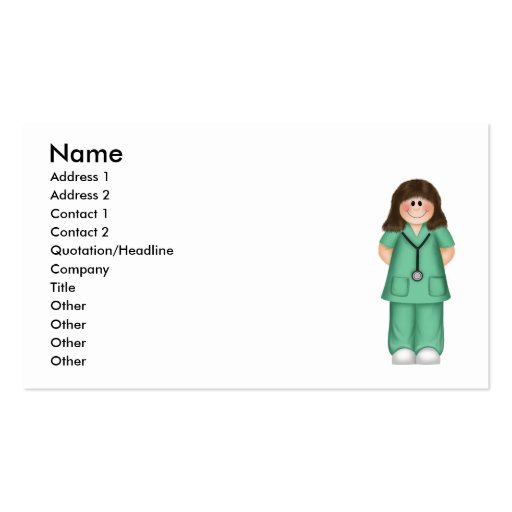 Nurse's Business Card (front side)