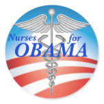 Nurses for OBAMA Round Stickers