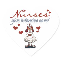 Nurses Give Intensive Care t-shirts and Gifts Heart Stickers