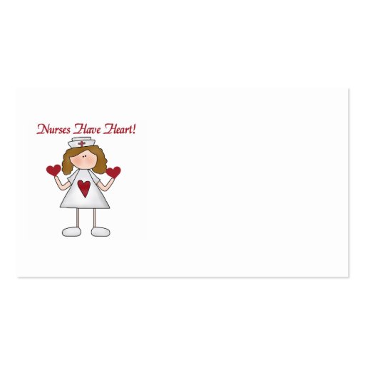 Nurses Have Heart T-shirts and Gifts Business Card Templates (back side)