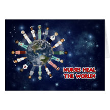 Nurses Heal the World Blank Card
