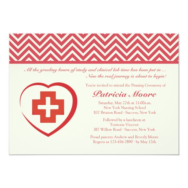 Nurse's Heart Graduation Invitation