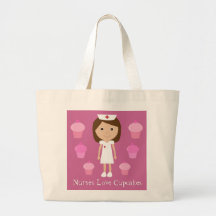 Nurses Love Cupcakes Cute Customizable Pink Bags