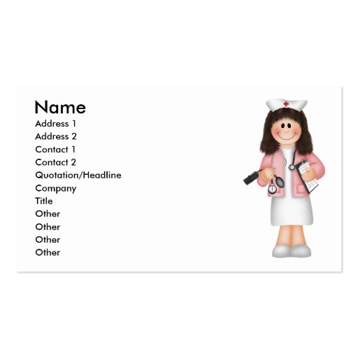 Nurse's Profile Card Business Card Template (front side)