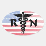 Nurses RN Medical Symbol Oval Sticker