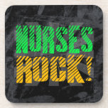 Nurses Rock, Orange and Green Fun Coaster