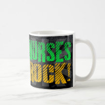 Nurses Rock, Orange and Green Fun Coffee Mugs