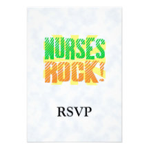 Nurses Rock, Orange and Green Fun Invites