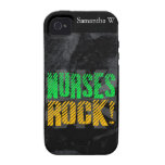 Nurses Rock, Orange and Green Fun iPhone 4 Covers