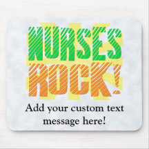 Nurses Rock, Orange and Green Fun Mousepad