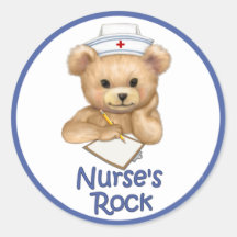 Nurse's Rock Round Stickers