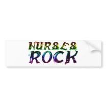 NURSES ROCK WITH COLOR BUMPER STICKER