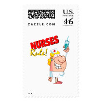 nurses rule cute cartoon nurse stamp