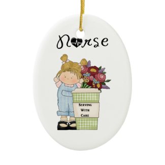 Nurses Serving With Care Christmas Ornament