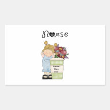 Nurses Serving With Care Rectangle Stickers