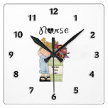 Nurses Serving With Care Wall Clocks