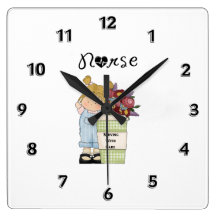 Nurses Serving With Care Wall Clocks