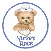 NurseTeddyRocksRound stickers by Spice NurseTeddyRocksRound stickers