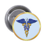 Nursing Caduceus Button