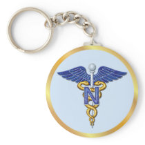 Nursing Caduceus Keychain