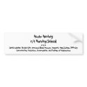 Nursing Diagnosis Bumper Sticker bumper stickers by jeninthedesert Nursing Diagnosis Bumper Sticker bumper stickers