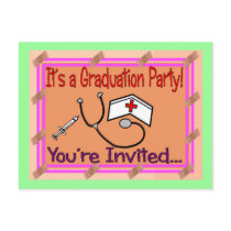 Nursing Graduation Party Invitations postcards by gailg1957 Nursing Graduation Party Invitations postcards